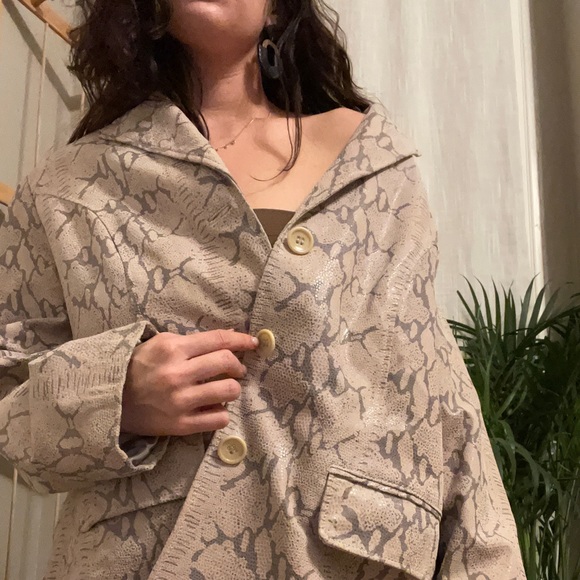 Vintage Oversized Terry Lewis Snake Leather Jacket - Picture 4 of 4